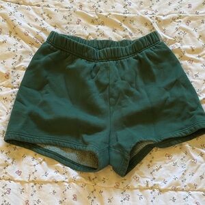 TNA Cozy Fleece Shorts in Green